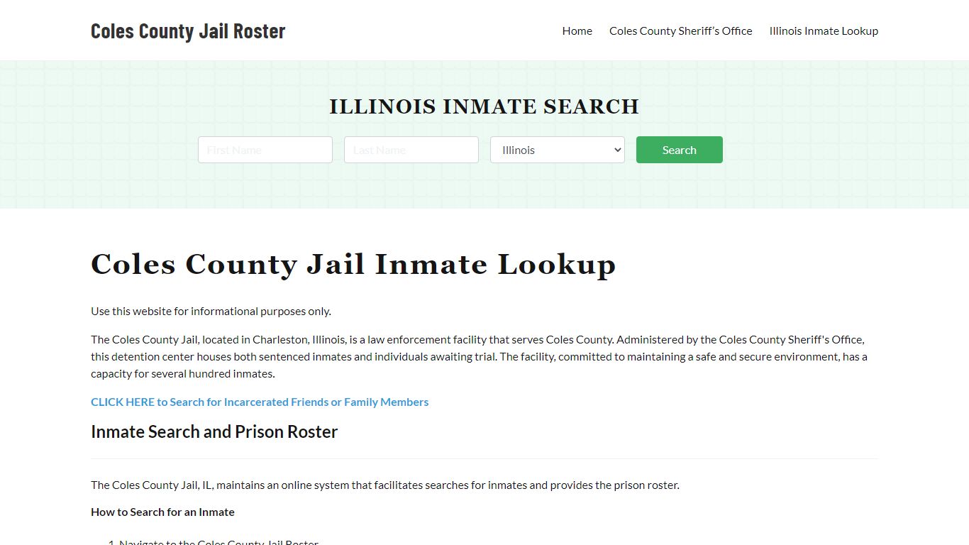 Coles County Jail Roster Lookup, IL, Inmate Search